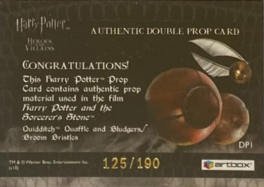 DP1 - Quidditch Quaffle and Bludgers  Broom Bristles - Back