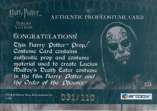 Ci3 - Lucius Malfoy's Deatheater Mask and Robes - Back