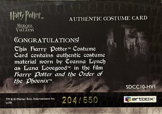 SDCC10-HV1 - Luna Lovegood - Back
