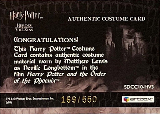 SDCC10-HV3 - Neville Longbottom - Back