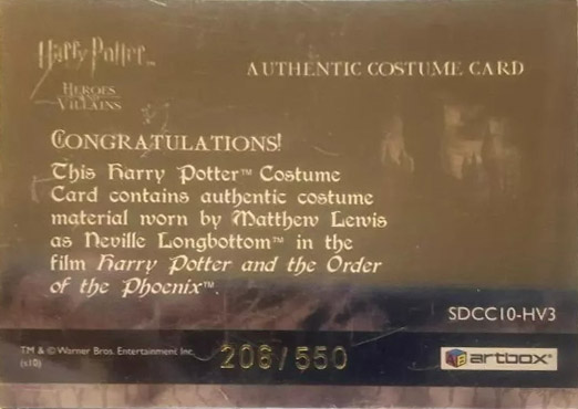 SDCC10-HV3 - Neville Longbottom - Back